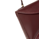 Maroon Textured Flap Handbag