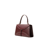 Maroon Textured Flap Handbag
