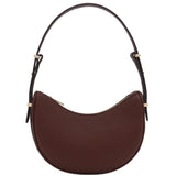 Small Crescent Smooth PU Leather Underarm Shoulder Bag