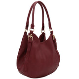 Faux Leather Medium Hobo Bag