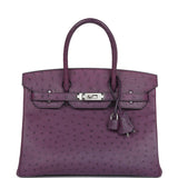 Hermes Birkin 30 Violet Ostrich Palladium Hardware
