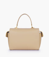 Beige Bowling Bag with Top Handle