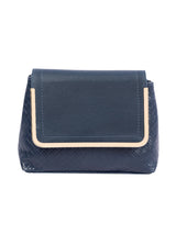 Blue Criss Cross Patterned Handbag -