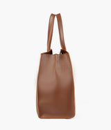 Brown multi compartment satchel bag