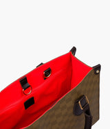 Brown checkered everywear handbag