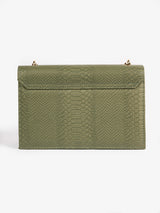 Green Snake Textured Handbag -