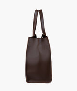 Dark brown multi compartment satchel bag