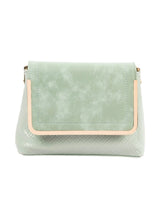 Green Criss Cross Patterned Handbag -