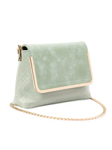Green Criss Cross Patterned Handbag -