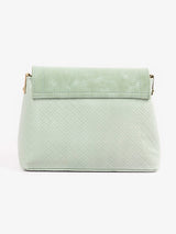 Green Criss Cross Patterned Handbag -