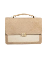 Grey Two-Toned Flap Handbag -