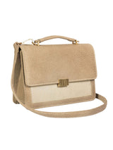 Grey Two-Toned Flap Handbag -