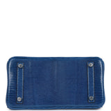 Hermes Birkin 25 Bleu Saphir Lizard Palladium Hardware