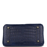 Hermes Birkin 25 Bleu Saphir Alligator Matte with Gold Hardware