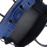 Hermes Birkin 25 Bleu Saphir Alligator Matte with Gold Hardware