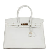 Hermes Birkin 35 White Epsom Gold Hardware