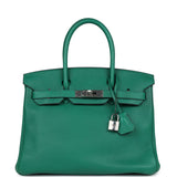Hermes Birkin 30 Vert Vertigo Clemence Palladium Hardware