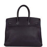 Hermes Birkin 35 Raisin Clemence Palladium Hardware