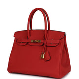 Hermes Birkin 30 Geranium Togo Gold Hardware