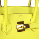 Hermes Birkin 30 Lime Epsom Gold Hardware