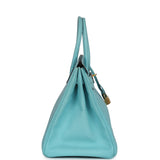 Hermes Birkin 35 Bleu Atoll Epsom Gold Hardware
