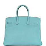 Hermes Birkin 35 Bleu Atoll Epsom Gold Hardware