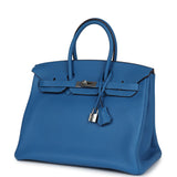 Hermes Birkin 35 Mykonos Clemence Palladium Hardware