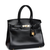 Hermes Birkin 30 Black Box Gold Hardware