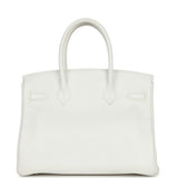 Hermes Birkin 30 White Clemence Palladium Hardware