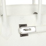 Hermes Birkin 30 White Clemence Palladium Hardware