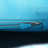 Hermes Birkin 30 Bleu Izmir Shiny Niloticus Crocodile Palladium Hardware