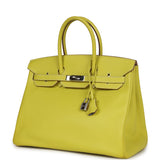 Hermes Birkin 35 Lime Candy Epsom Palladium Hardware