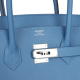 Hermes Birkin 35 Bleu Azur Epsom Palladium Hardware