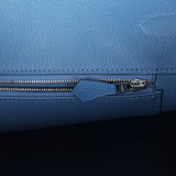 Hermes Birkin 35 Bleu Azur Epsom Palladium Hardware