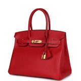 Hermes Birkin 30 Rouge Casaque Epsom Gold Hardware