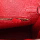 Hermes Birkin 30 Rouge Casaque Epsom Gold Hardware