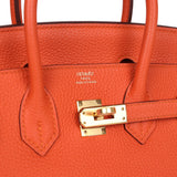 Hermes Birkin 25 Feu Togo Gold Hardware