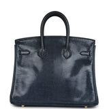 Hermes Birkin 25 Bleu De Malte Varanus Niloticus Lizard Gold Hardware