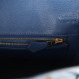 Hermes Birkin 25 Bleu De Malte Varanus Niloticus Lizard Gold Hardware
