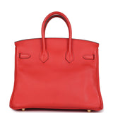 Hermes Birkin 25 Rouge Tomate Swift Gold Hardware
