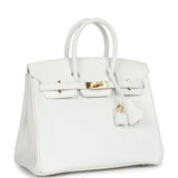 Hermes Birkin 25 White Epsom Gold Hardware