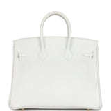 Hermes Birkin 25 White Epsom Gold Hardware