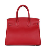 Hermes Birkin 30 Rouge Casaque Epsom Palladium Hardware