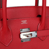Hermes Birkin 30 Rouge Casaque Epsom Palladium Hardware