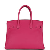 Hermes Birkin 30 Rose Shocking Clemence Palladium Hardware
