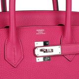Hermes Birkin 30 Rose Shocking Clemence Palladium Hardware