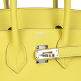Hermes Birkin 25 Lime Swift Palladium Hardware