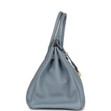 Hermes Birkin 35 Bleu Lin Togo Gold Hardware