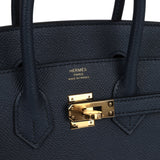 Hermes Birkin Sellier 25 Bleu Indigo Epsom Gold Hardware
