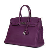 Birkin 35 Anemone Togo Palladium Hardware
